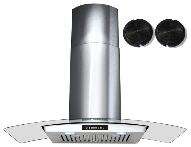 GV 36-Inch Stainless Steel Wall Range Hood W/Carbon Filter For Ductless Option