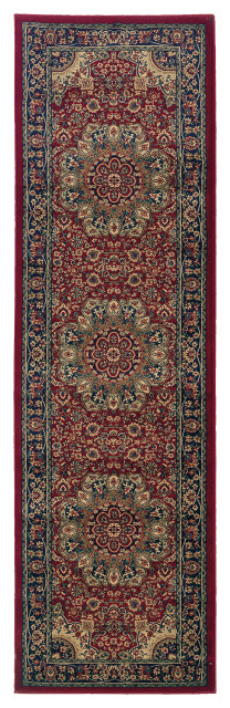 Oriental Weavers Ariana Collection Red/Blue Oriental Indoor Area Rug 2'7"X9'4"
