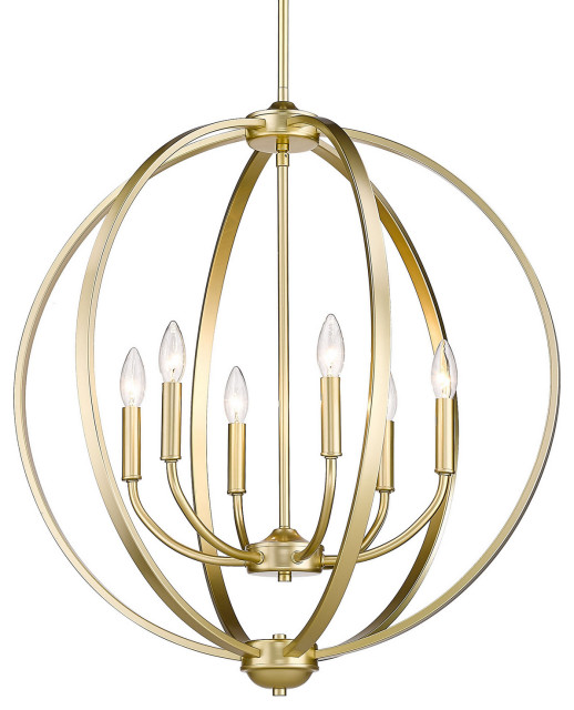 Colson 6-Light Chandelier, Olympic Gold