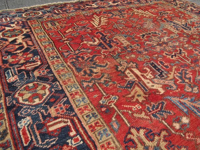 eCarpet Gallery Area Rug for Living Room Rare War Bordered Blue Rug 3'11 x 6'7 Bedroom 357432 Hand-Knotted Wool Rug 