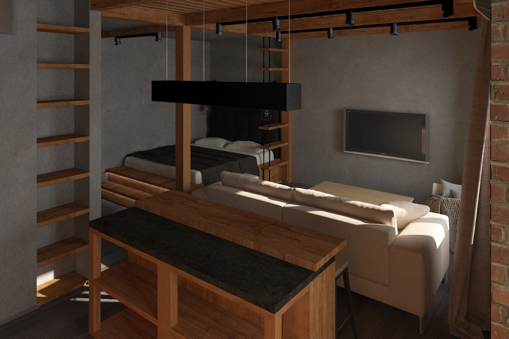 Пространство гостиной и сна