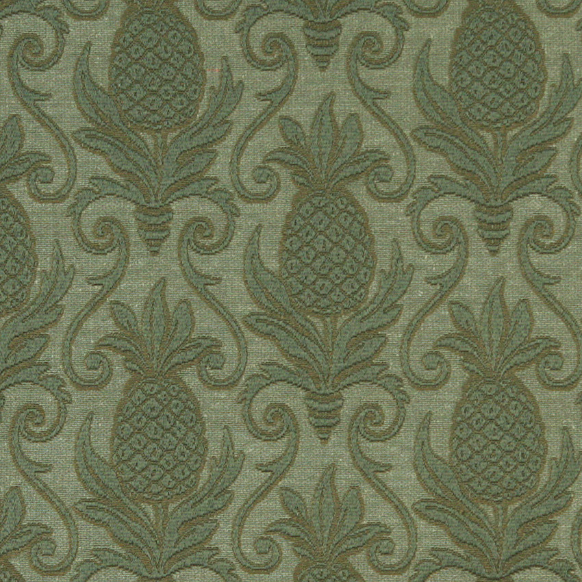 Green Pineapples Woven Matelasse Upholstery Grade Fabric By The Yard