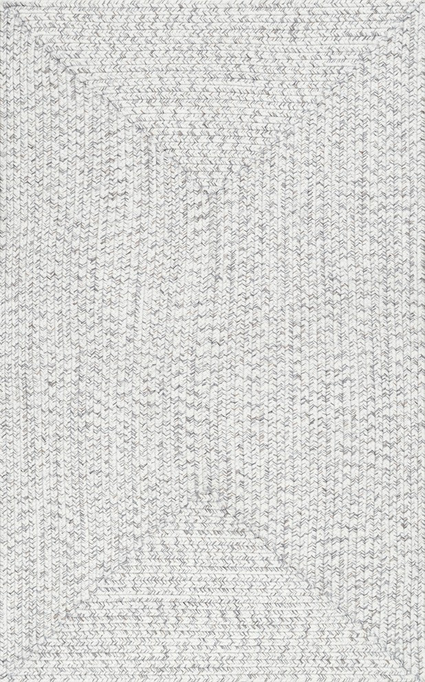 Braided Lefebvre Indoor/Outdoor Area Rug, 6'x6' Contemporary