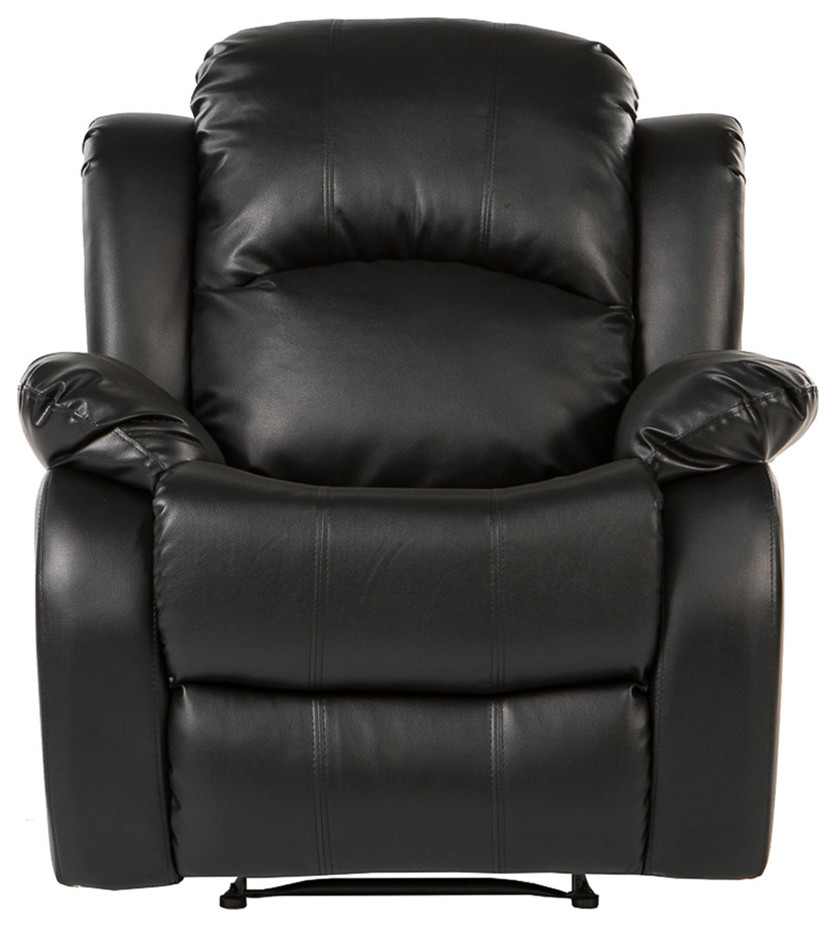 Classic Overstuffed Recliner Chair in PU Leather Contemporary