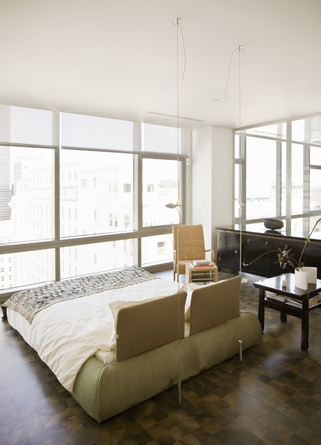 Millennium Tower Loft-Master bedroom contemporaneo-camera-da-letto