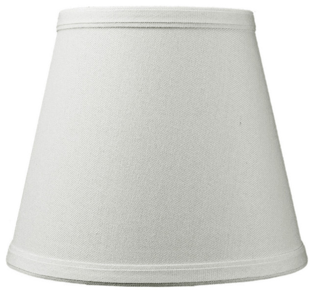 5x8x7 Textured Oatmeal Hard Back Lampshade with White Lining Edison Clip On, Light Oatmeal