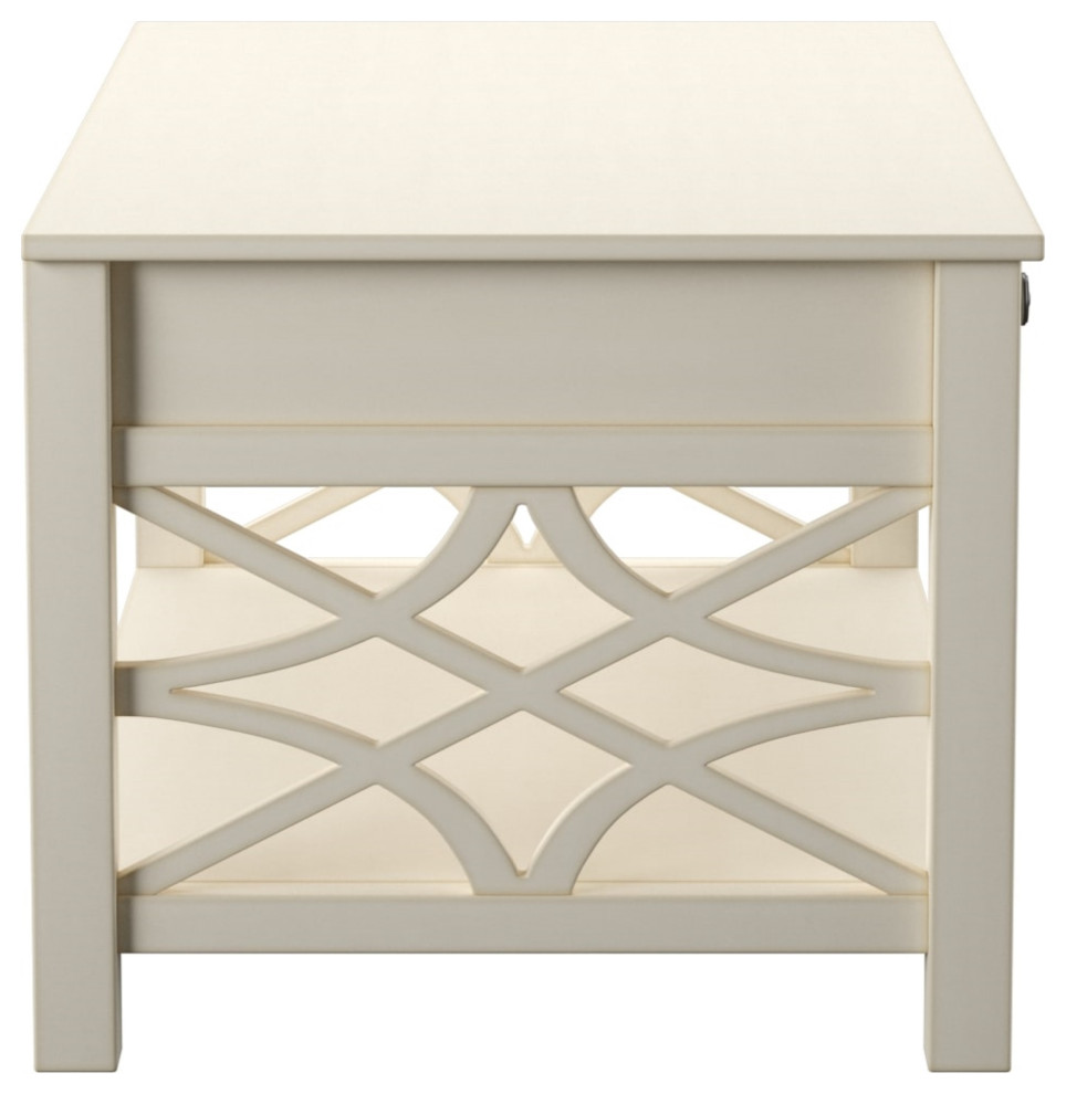 Whitley Antique White Coffee Table Transitional Coffee Tables by
