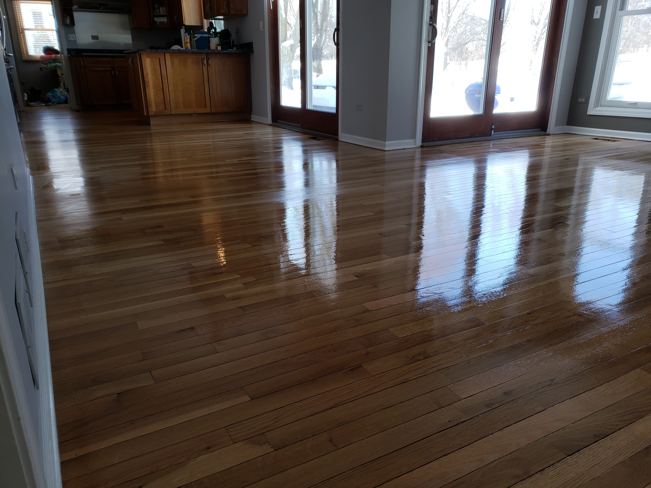 Libertyville 2 and 1/4 white oak natural finish Bona Traffic HD satin