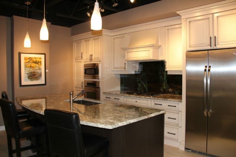 Example of a transitional kitchen design in Denver