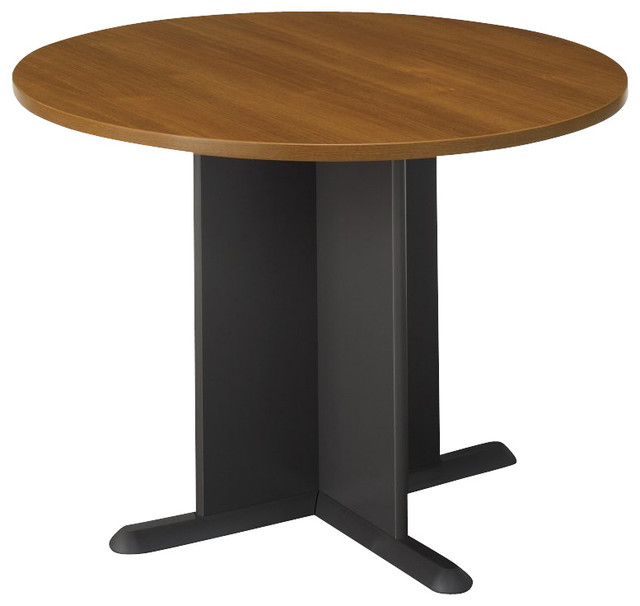 Bush Business Furniture Conference Tables 42 Round Bush Conference Tables 42 Round Table In Oak And Gray Transitional Indoor
