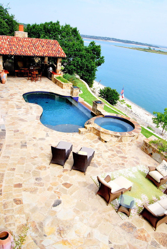 Inspiration for a mediterranean pool in Austin.