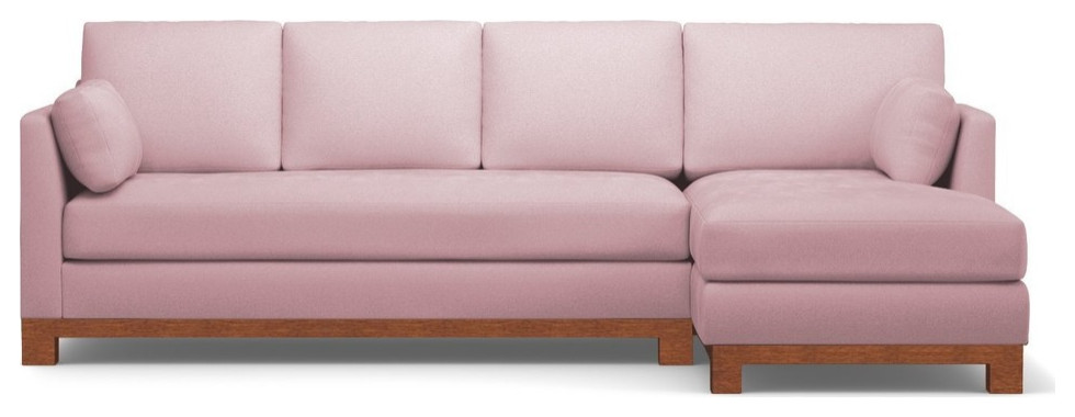 Apt2B Avalon 2-Piece Sectional Sofa, Blush Velvet, Chaise on Right