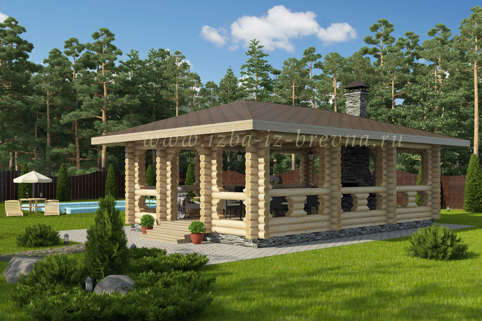 Проекты беседок из оцилиндрованного бревна