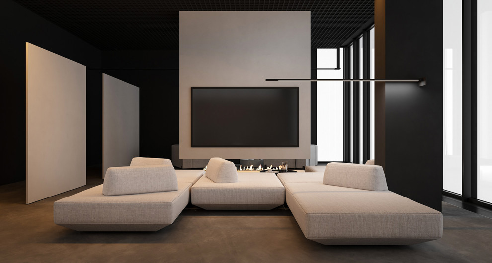 Теплый строгий интерьер EAE3DD