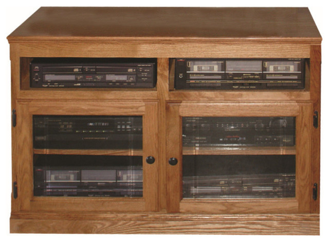 Traditional Oak TV Stand, Medium Oak - Traditional - TV Stands & Units ...