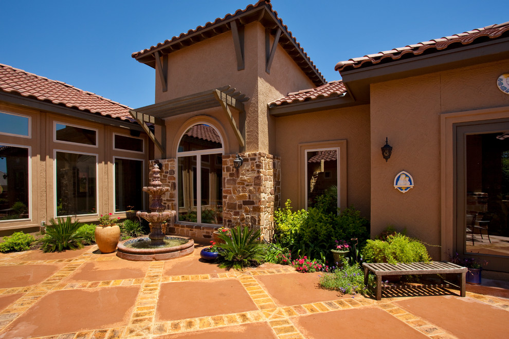 This is an example of a mediterranean exterior in Austin.