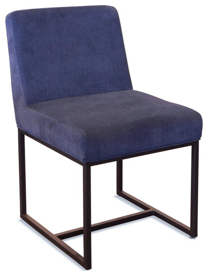 Rebel Navy Blue Linen Dining Chairs, Set of 2 Contemporary Dining