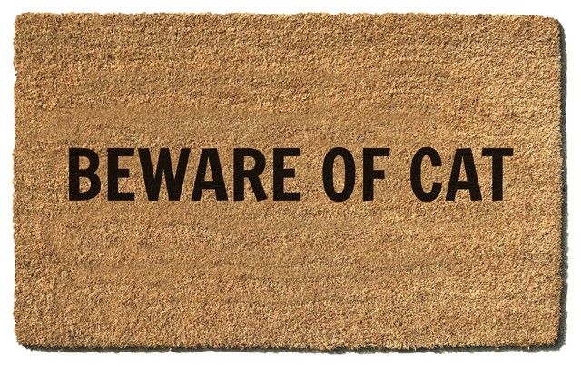 Hand Painted Welcome Mat Beware Of Cat