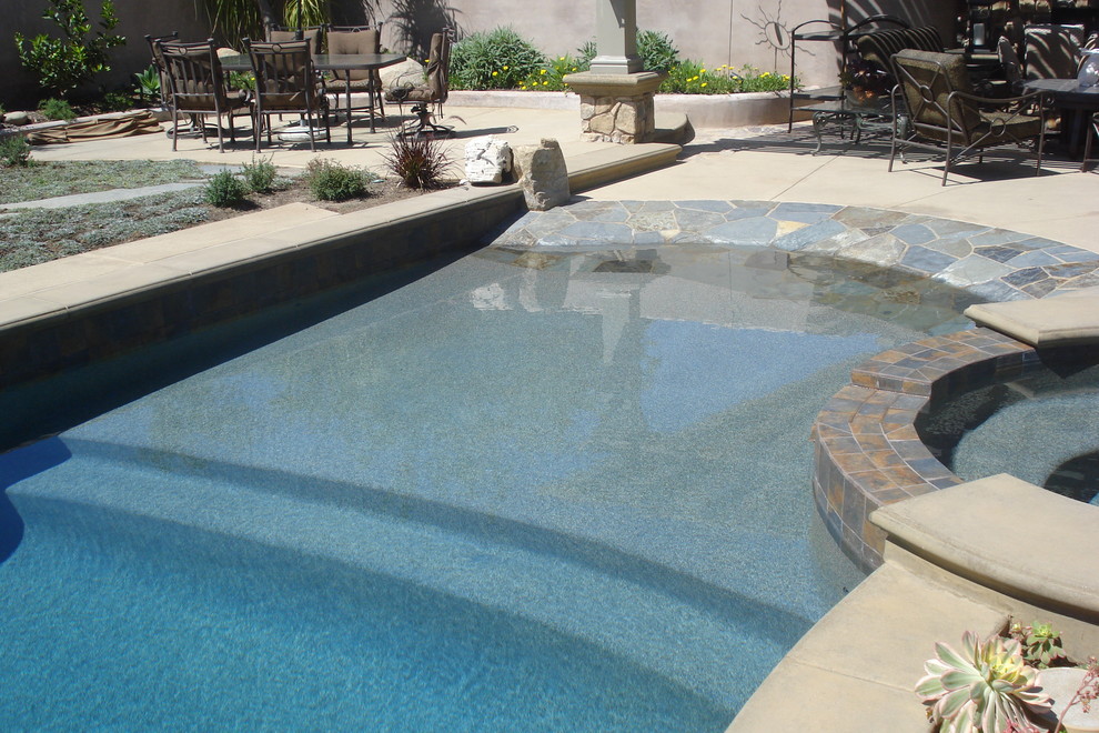This is an example of a coastal swimming pool in Orange County.