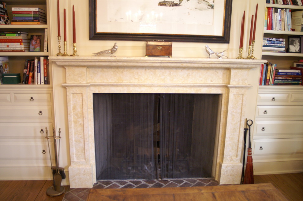 Jeruselem gold limestone fireplace