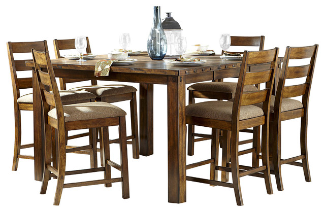 Homelegance Ronan Counter Height Table in Burnished Rustic ...