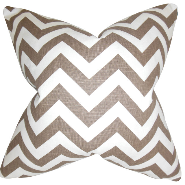 Throw Pillow Covers Home Kitchen The Pillow Collection Xayabury Zigzag Bedding Sham Maroon White King 20 X 36