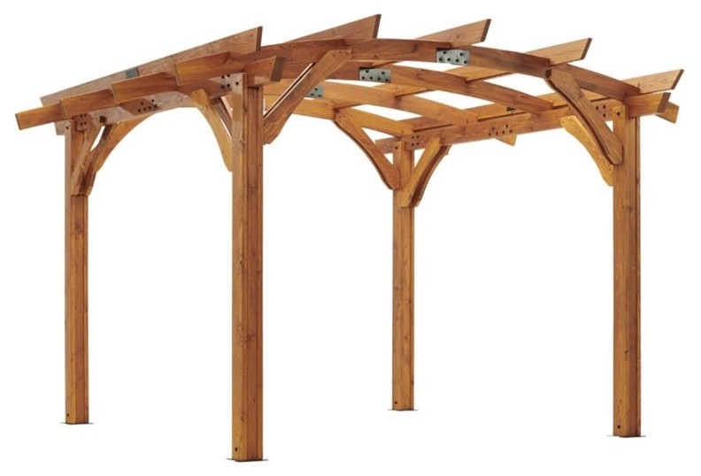 Outdoor GreatRoom Company Sonoma 12'x12' Arched Wood Redwood Pergola