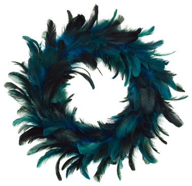 Silk Plants Direct Feather Wreath, Pack of 4
