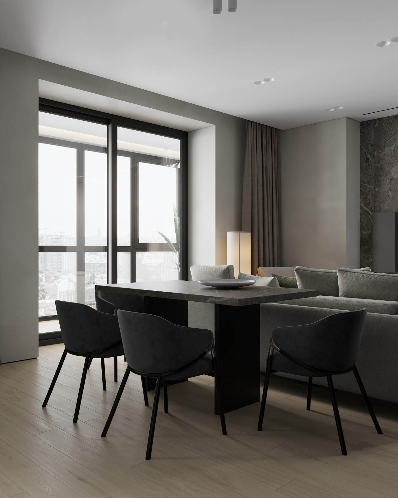 ЖК «Зенит», современный интерьер квартиры, построенный на контрастах