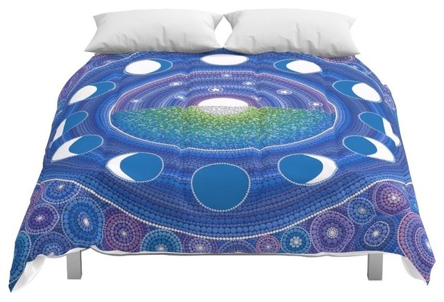 Society6 Moon Phase Mandala Comforter Contemporary Comforters