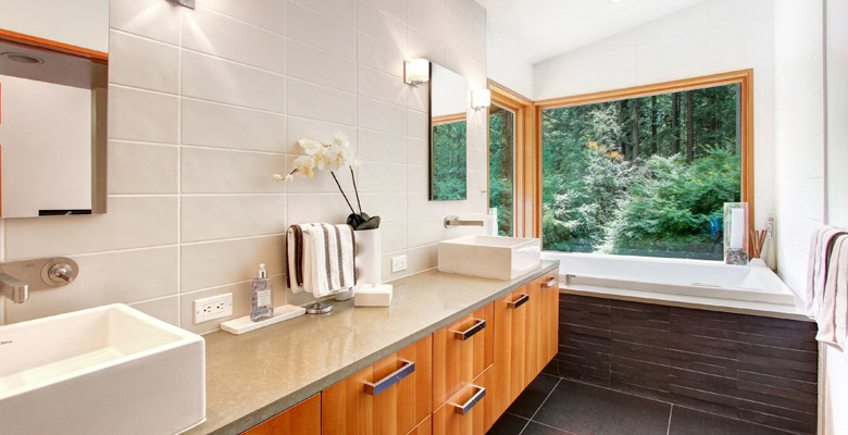 Design ideas for a midcentury bathroom in Seattle.