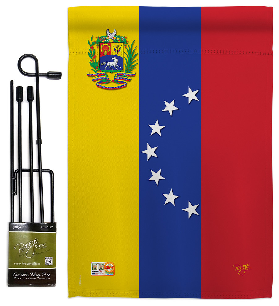 Venezuela Flags of the World Nationality Garden Flag Set - Modern - Flags  And Flagpoles - by Breeze Decor | Houzz
