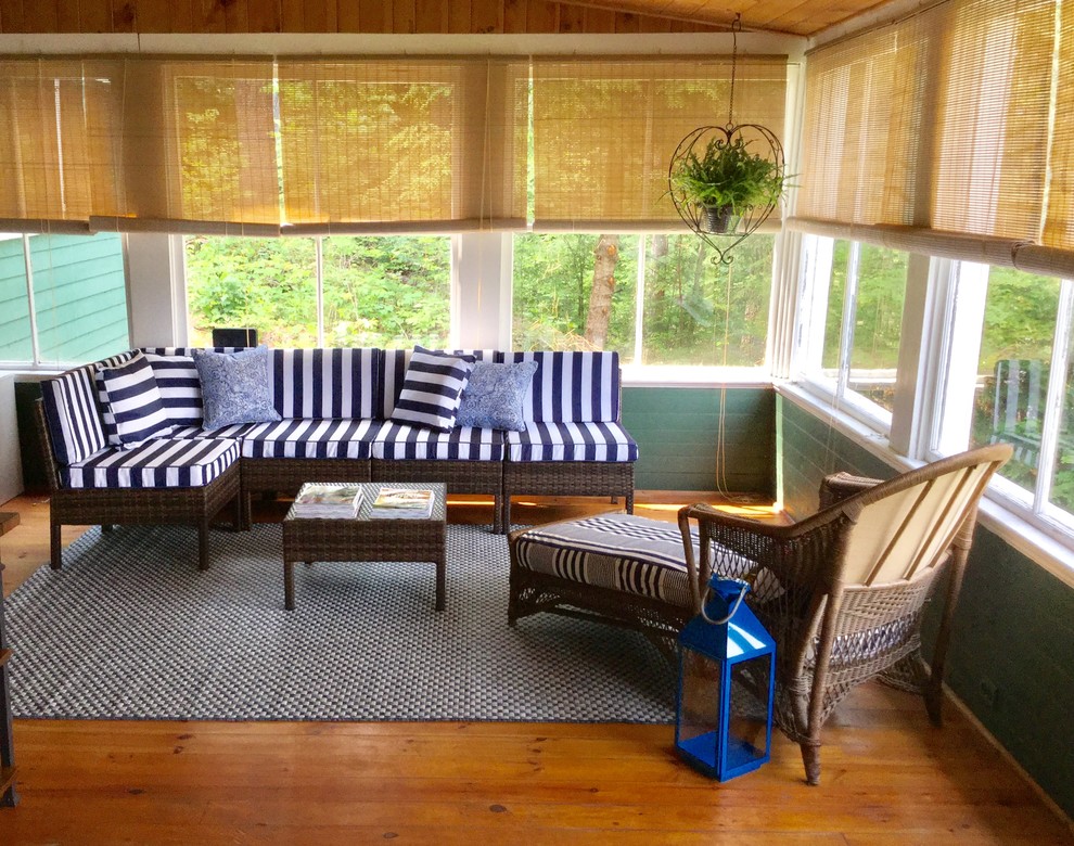 Photo of a traditional verandah in Portland Maine.
