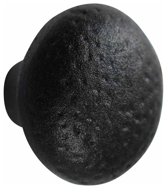 Round Black Wrought Iron Cabinet Knob Pull Rustic Cabinet And