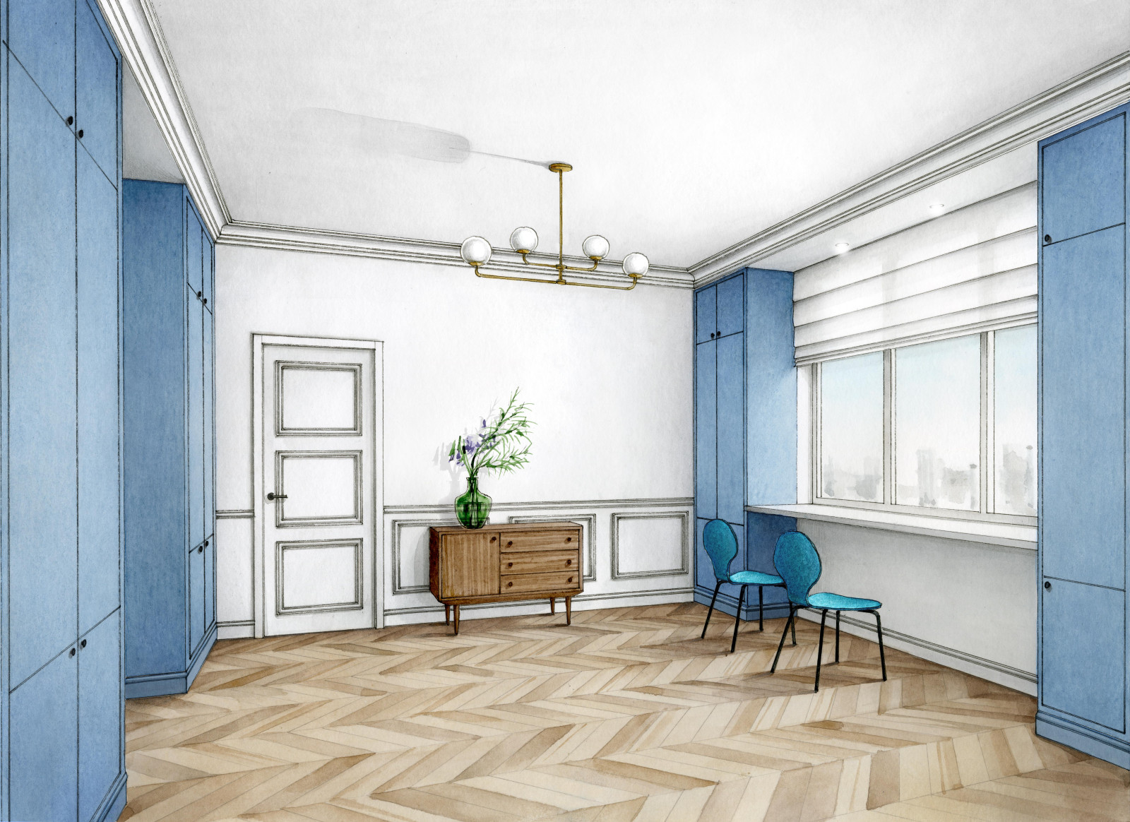 Эскиз спальни юной художницы