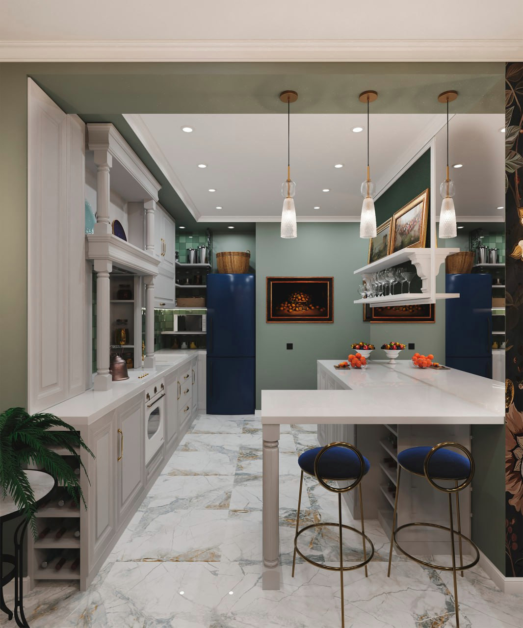 Мягкий интерьер  с деталями.