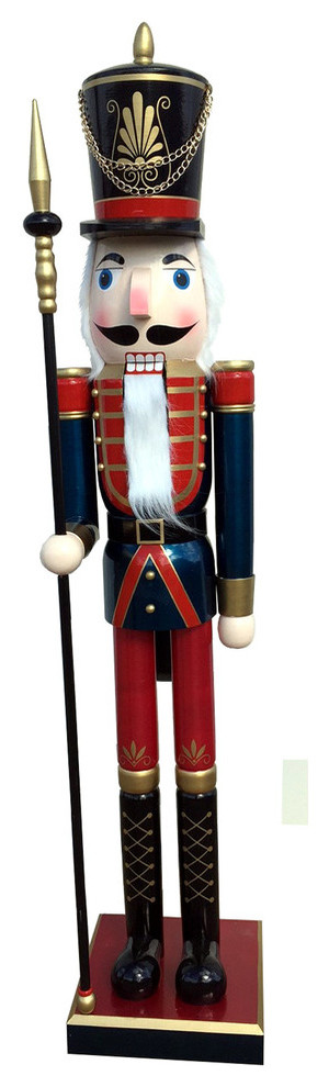 60" Red & Blue Royal Guard Nutcracker - Traditional - Decorative