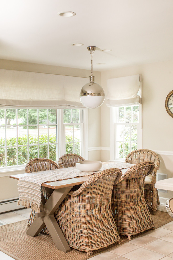 Example of a transitional kitchen design in New York