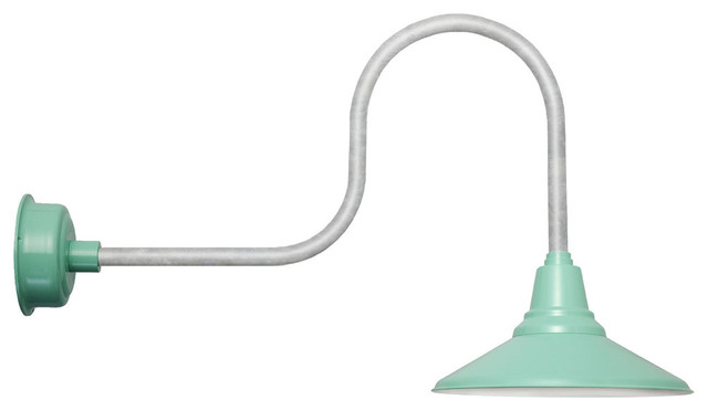 Calla Indoor/Outdoor LED Barn Light With Industrial Stem - Contemporary - Outdoor Wall Lights ...