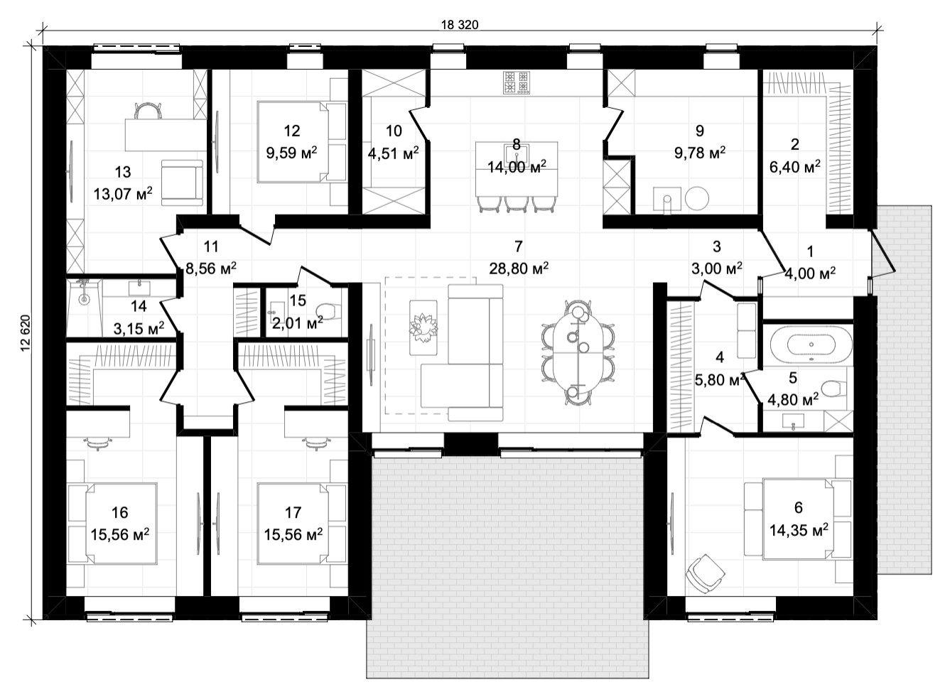 Частный жилой дом в современном стиле (163 кв.м.)