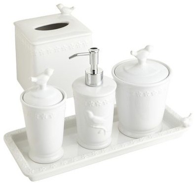 White Bird Stoneware Bath Accessories