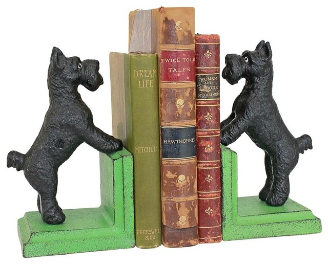 Over The Fence Scotty Dog Bookend Set