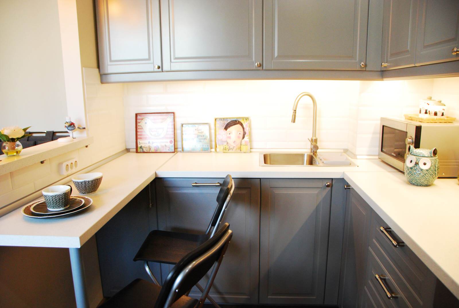 Кухня-гостиная в скандинавском стиле "Туманный Петербург"