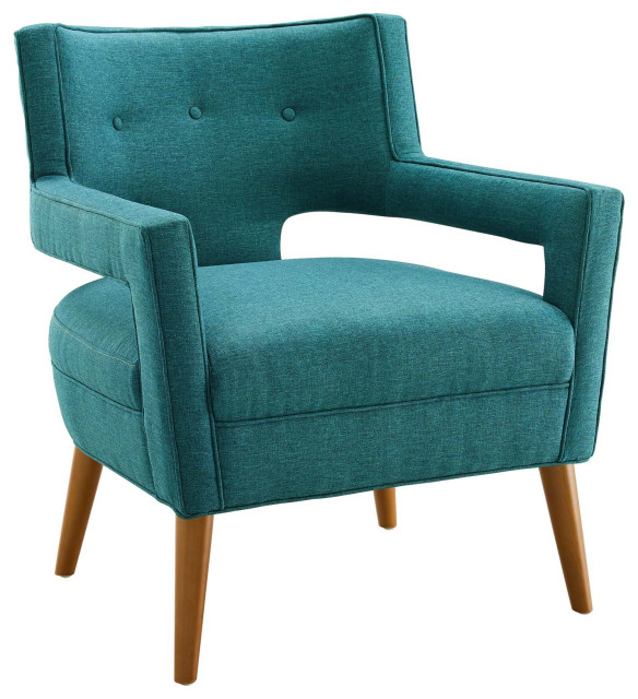 Upholstered Fabric Armchair With Chic, Modern Fabric Armchair