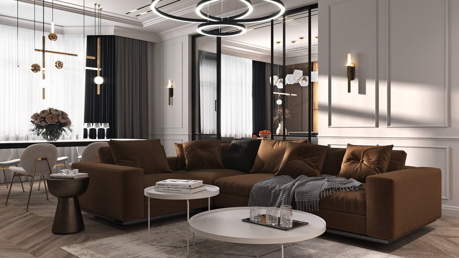 Квартира с сочными цветовыми акцентами для большой семьи