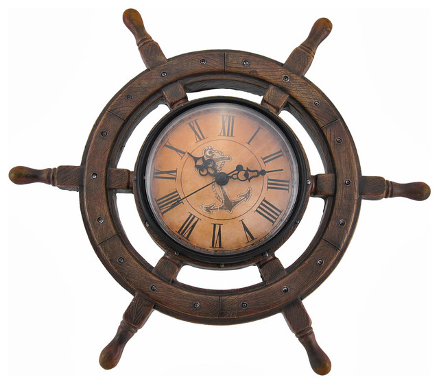 Master Of Destiny Ship S Wheel Nautical Wall Clock 11 5 Inch
