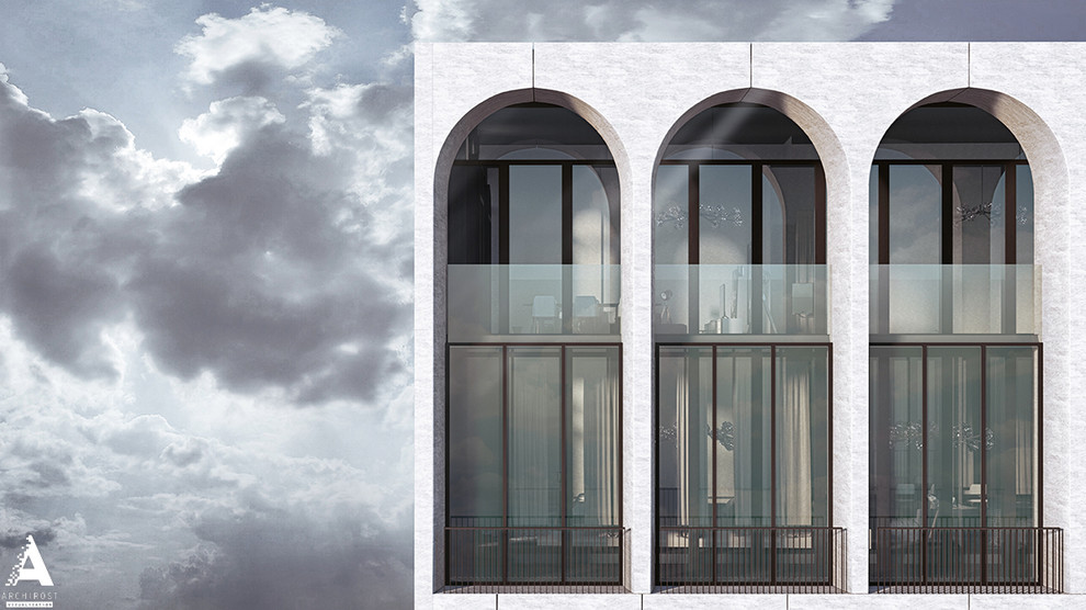 Дом с двухэтажными арками