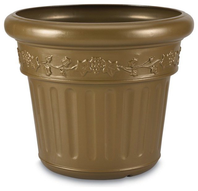 Planter, Bronze Farmhouse Outdoor Pots And Planters by Patio