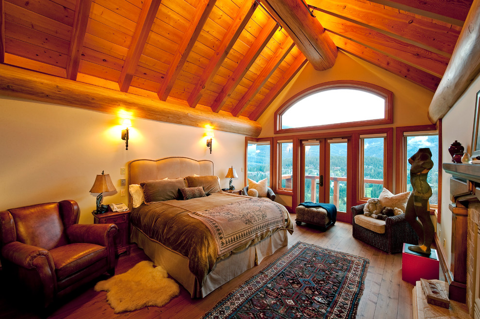 Photo of a country bedroom in Vancouver.