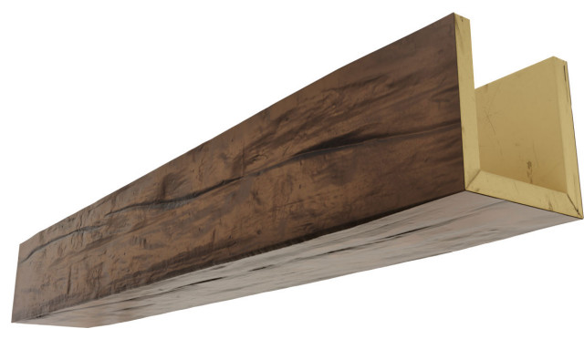 8"W x 10"H x 8'L 3-Sided Riverwood Faux Wood Beam, Premium Aged